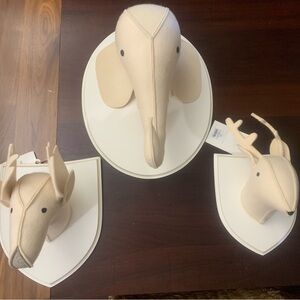 Restoration Hardware Kids Cream Animal Wall Mounts
